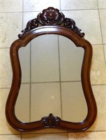 Well Carved Louis XV Style Mahogany Mirror.