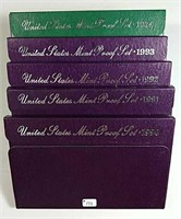 1990, 91, 92, 93 & 94  US. Mint Proof sets