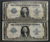 2  1923 $1  Large Size Silver Certificates