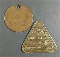Seagrams & Hollywood Whiskey Tokens