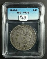 1903-S  Morgan Dollar  ICG  VF-30