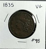 1835  Large Cent  VG