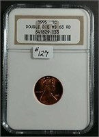 1995  Double Die Lincoln Cent  NGC  MS-68 RD