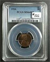 1916  Lincoln Cent  PCGS  MS-64 RB