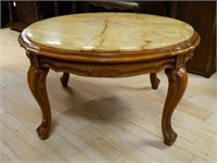 Round Onyx Top Coffee Table.