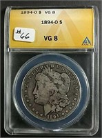 1894-O  Morgan Dollar  ANACS  VG-8