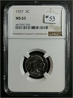 1937  Buffalo Nickel  NGC  MS-65