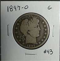 1897-O  Barber Half Dollar  G
