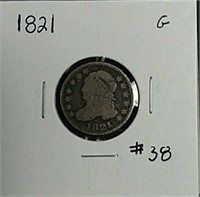 1821  Capped Bust Dime  G