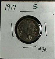 1917-S  Buffalo Nickel  VF