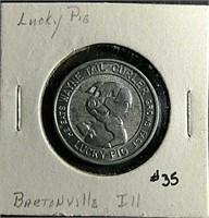 Wayne Tail Curler  "Lucky Pig" Token