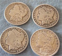 (4) LOW GRADE MORGAN SILVER DOLLARS