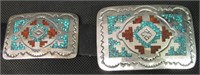 Vintage Native American S/S Inlay Concho Belt
