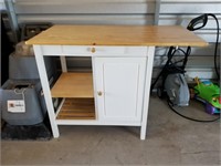 B- BUTCHER BLOCK ISLAND TABLE