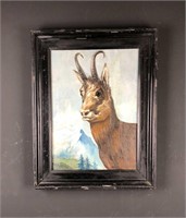 Antique Pronghorn buck painting