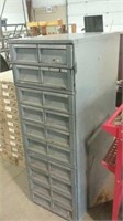 4 and 1/2 foot tall metal organizer with drawers