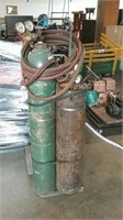 Oxygen acetylene set with cart. Tanks may be able
