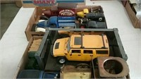 2 boxes collectible cars and trucks
