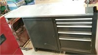 Craftsman tool chest with added storage and work