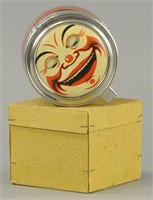 BOXED ROUND CLOWN FACE BANK