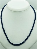 SILVER SAPPHIRE(65CT)  NECKLACE (~WEIGHT 16.6G)