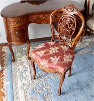 KRUG/BAETZ HAND CARVED SOLID WALNUT CHAIR