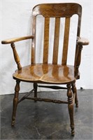 Vintage Slat Back Oak Chair
