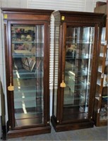 2X Large lighted curio cabinets with