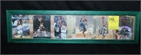6 Signed College Basketball Cards in Display