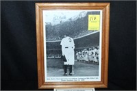 Bob Feller Signed Photo of Babe Ruth Leaning On