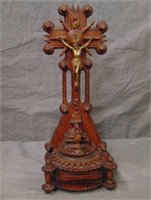 Beautiful Wooden Folkart/Tramp Crucifix.
