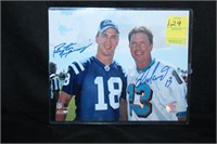 Dan Marino and Peyton Manning Signed Photo 8"x10"