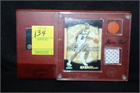 Tim Duncan Card with Game Used Basketball Piece