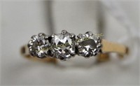 18K GOLD AND PLATINUM TRINITY DIAMOND RING