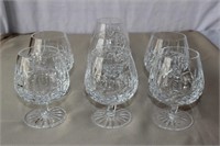 Waterford signed crystal brandy glasses 7x