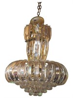 Vintage Lucite and Brass Chandelier