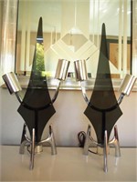 Pair of 70's modern lamps