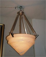 Pair of Alabaster Hanging Lamps