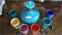 Colorful pottery set