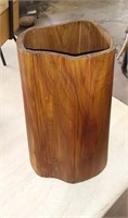 Teak wood curved decorative cylinder