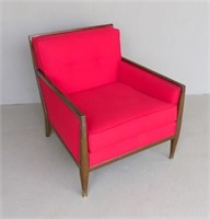 Wood and fabric lounge chair