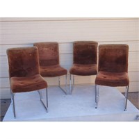Milo Baughman Style Dining Chairs - Set of 4