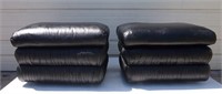 Black leather ottoman Stools a pair