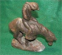 Small Heavy Metal Cowboy with Horse Figure