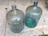 Pair of glass water jugs