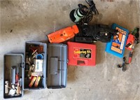 assorted tools, router, sanders
