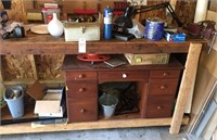 work bench, desk and all contents of both