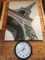 Eiffle Tower canvas and Skytimer clock
