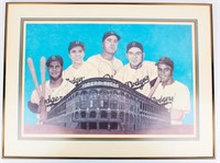 Brooklyn Dodgers Hall of Famers S/N Lithograph