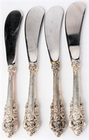 Sterling Silver 4 Wallace Flatware Knives Set